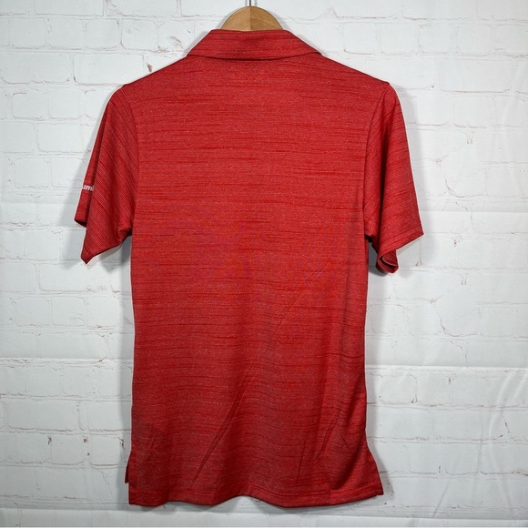 Columbia GOLF Polo Shirt Womens Size Medium Orange Omni-Wick Striped Top - Picture 13 of 13